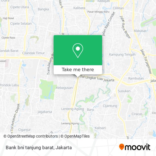 Bank bni tanjung barat map