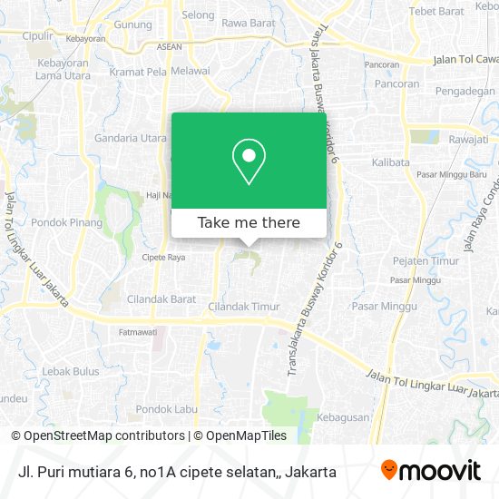 Jl. Puri mutiara 6, no1A cipete selatan, map
