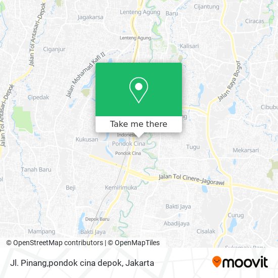 Jl. Pinang,pondok cina depok map