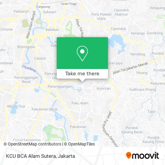 KCU BCA Alam Sutera map
