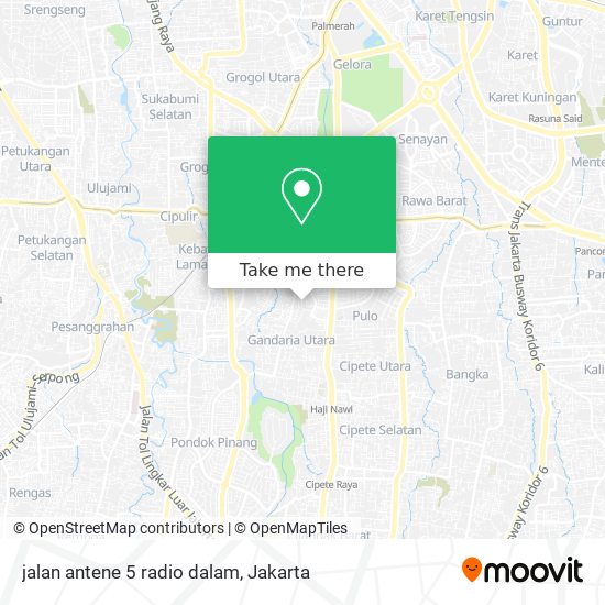 jalan antene 5 radio dalam map