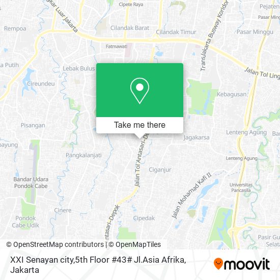 XXI Senayan city,5th Floor #43# Jl.Asia Afrika map