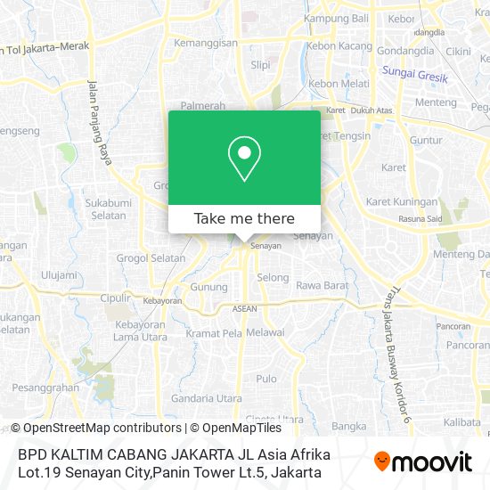 BPD KALTIM CABANG JAKARTA JL Asia Afrika Lot.19 Senayan City,Panin Tower Lt.5 map