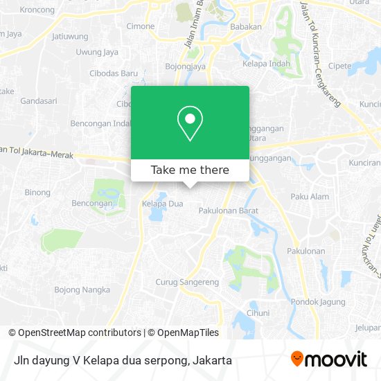 Jln dayung V Kelapa dua serpong map