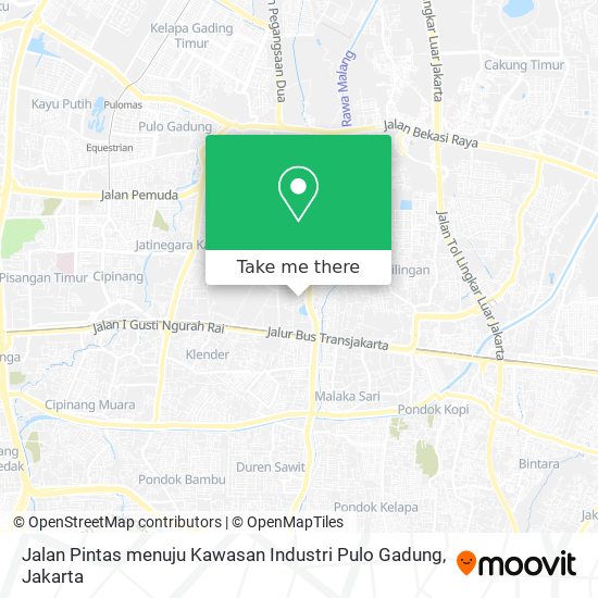 Jalan Pintas menuju Kawasan Industri Pulo Gadung map