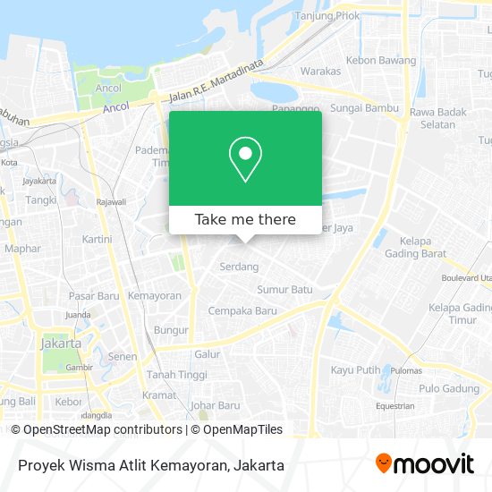 Proyek Wisma Atlit Kemayoran map