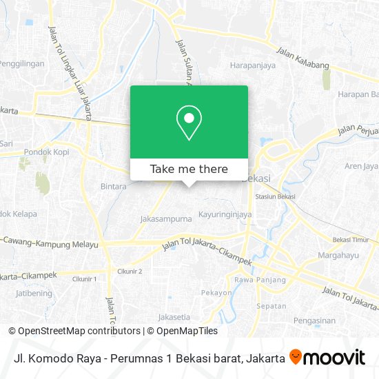 Jl. Komodo Raya - Perumnas 1 Bekasi barat map