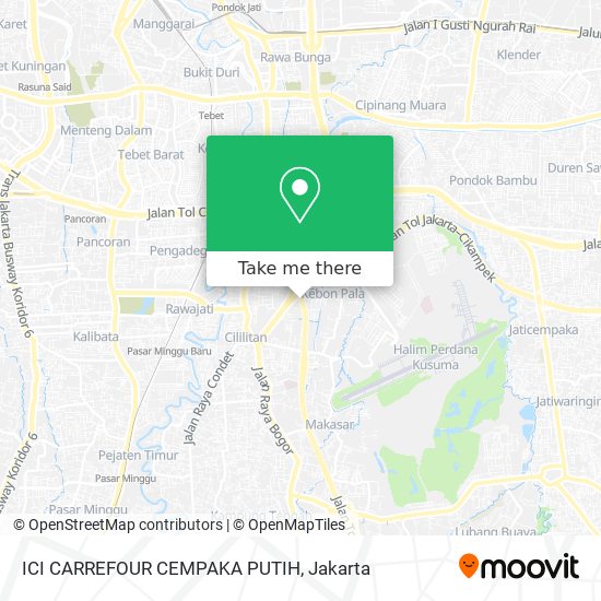 ICI CARREFOUR CEMPAKA PUTIH map