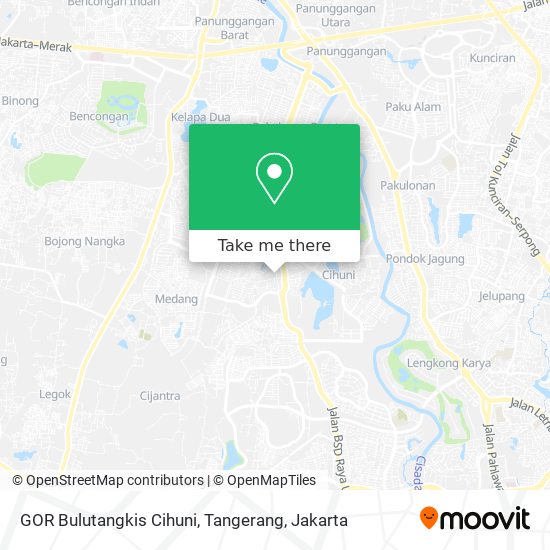 GOR Bulutangkis Cihuni, Tangerang map