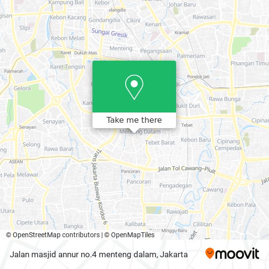 Jalan masjid annur no.4 menteng dalam map