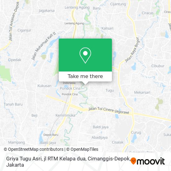 Griya Tugu Asri, jl RTM Kelapa dua, Cimanggis-Depok map