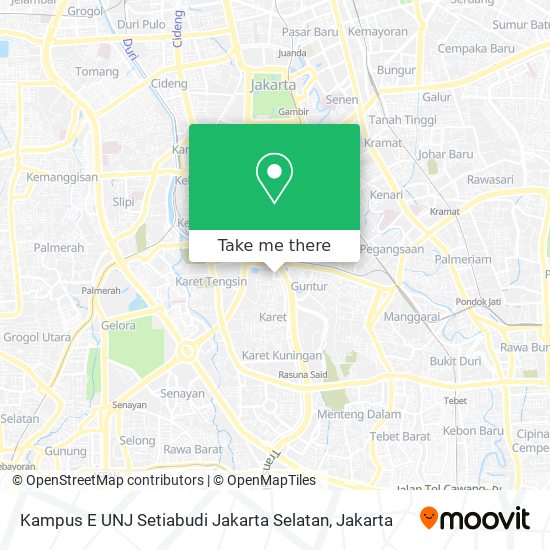Kampus E UNJ Setiabudi Jakarta Selatan map