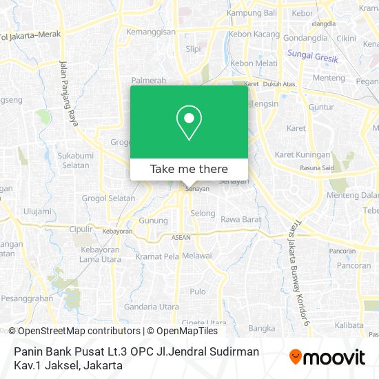 Panin Bank Pusat Lt.3 OPC Jl.Jendral Sudirman Kav.1 Jaksel map