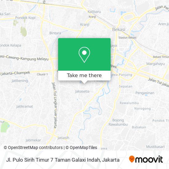 Jl. Pulo Sirih Timur 7 Taman Galaxi Indah map