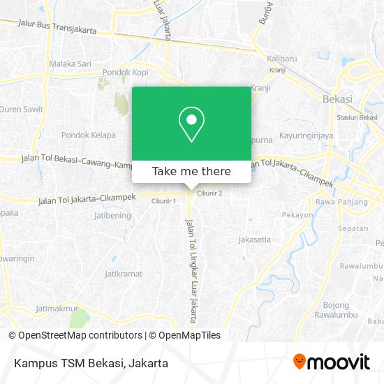 Kampus TSM Bekasi map