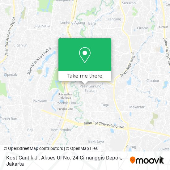 Kost Cantik Jl. Akses UI No. 24 Cimanggis Depok map