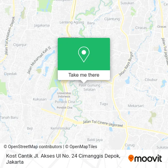 Kost Cantik Jl. Akses UI No. 24 Cimanggis Depok map