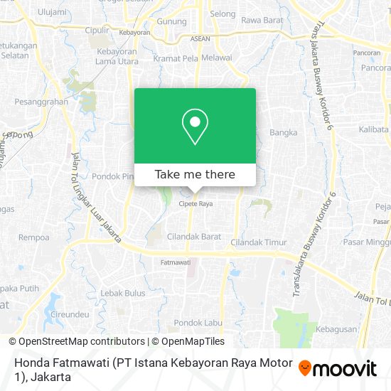 Honda Fatmawati (PT Istana Kebayoran Raya Motor 1) map