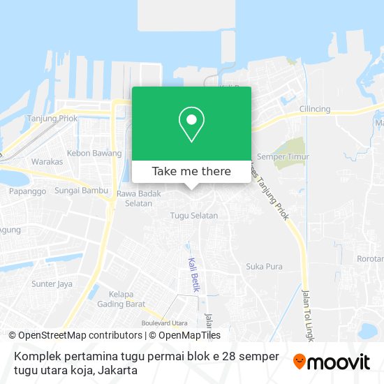 Komplek pertamina tugu permai blok e 28 semper tugu utara koja map