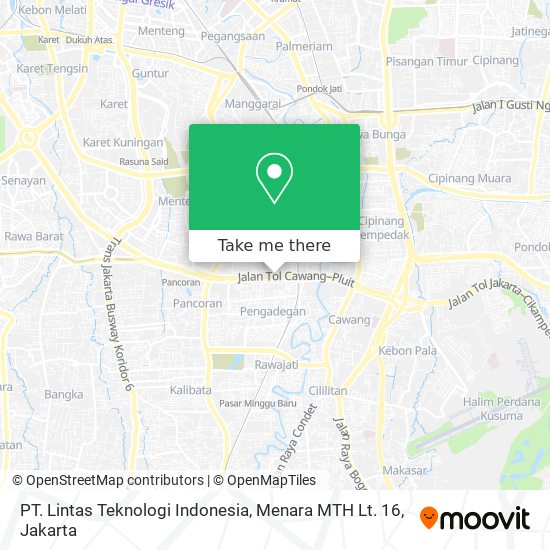 PT. Lintas Teknologi Indonesia, Menara MTH Lt. 16 map