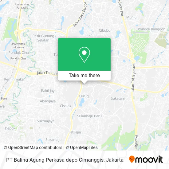 PT Balina Agung Perkasa depo Cimanggis map
