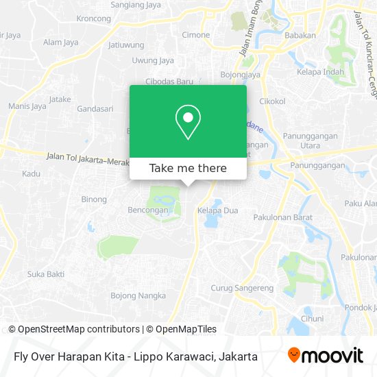 Fly Over Harapan Kita - Lippo Karawaci map