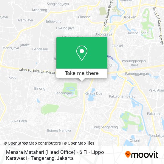 Menara Matahari (Head Office) - 6 Fl - Lippo Karawaci - Tangerang map