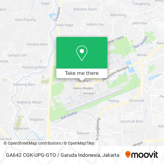 GA642 CGK-UPG-GTO / Garuda Indonesia map