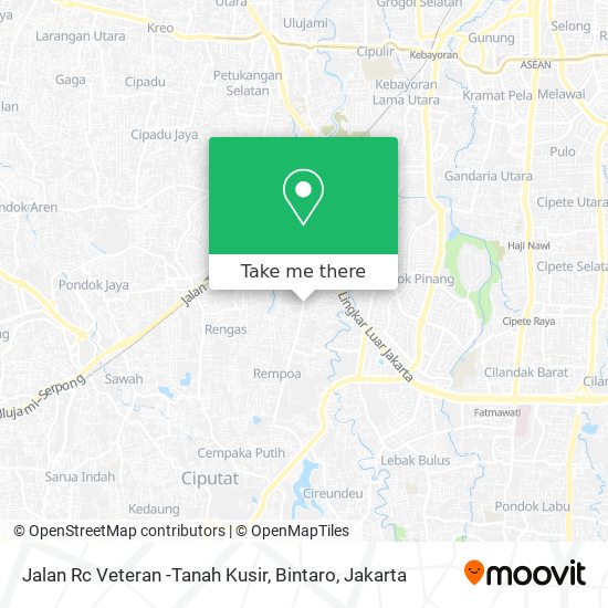 Jalan Rc Veteran -Tanah Kusir, Bintaro map