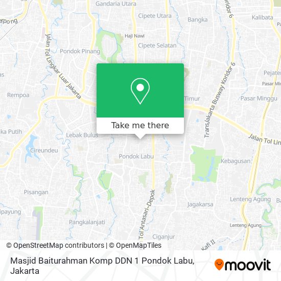 Masjid Baiturahman Komp DDN 1 Pondok Labu map