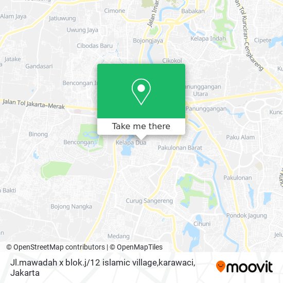 Jl.mawadah x blok.j / 12 islamic village,karawaci map