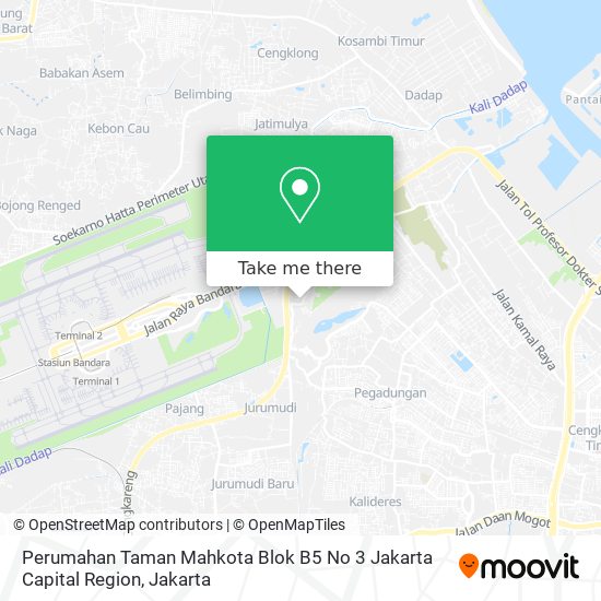 Perumahan Taman Mahkota Blok B5 No 3 Jakarta Capital Region map