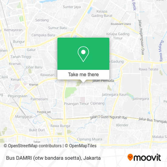 Bus DAMRI (otw bandara soetta) map