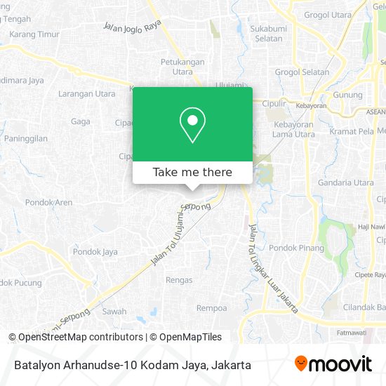 Batalyon Arhanudse-10 Kodam Jaya map