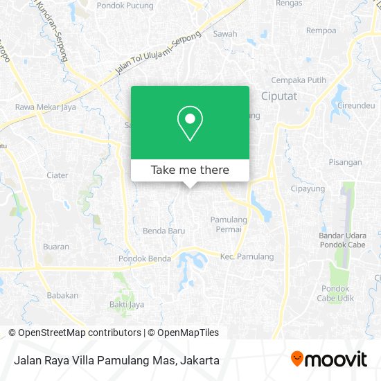 Jalan Raya Villa Pamulang Mas map