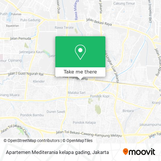 Apartemen Mediterania kelapa gading map
