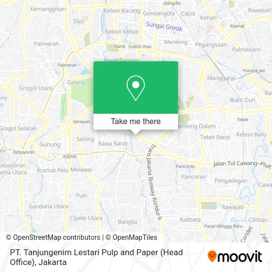PT. Tanjungenim Lestari Pulp and Paper (Head Office) map