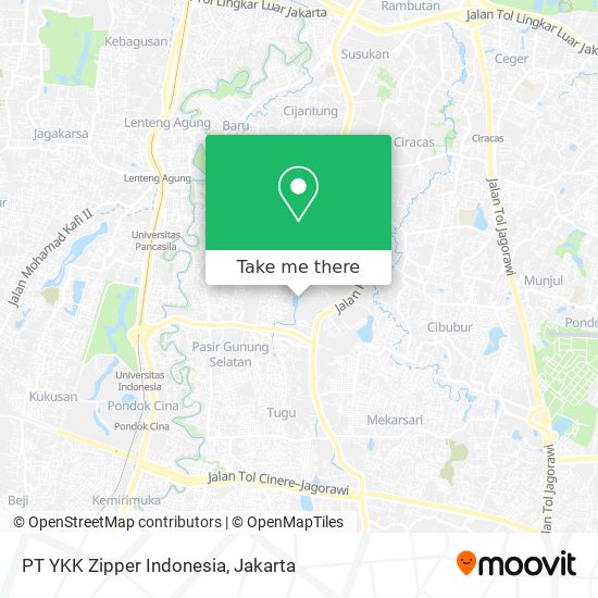 PT YKK Zipper Indonesia map