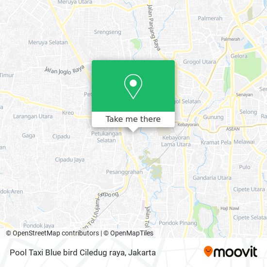 Pool Taxi Blue bird Ciledug raya map