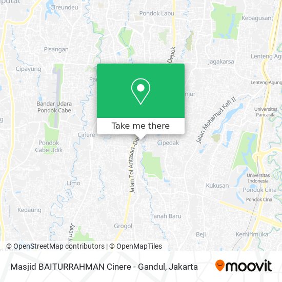Masjid BAITURRAHMAN
Cinere - Gandul map
