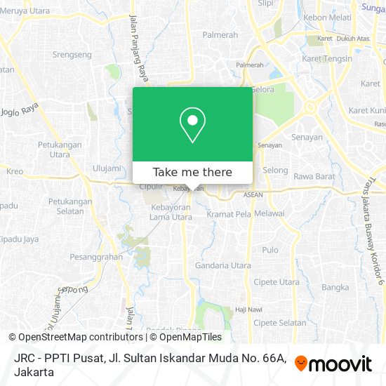 JRC - PPTI Pusat, Jl. Sultan Iskandar Muda No. 66A map