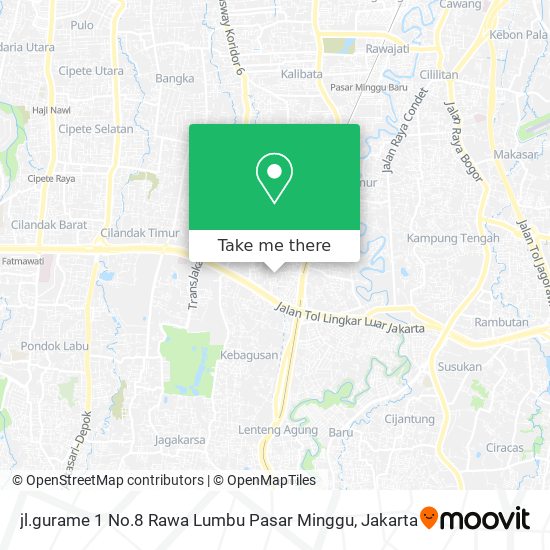 jl.gurame 1 No.8 Rawa Lumbu Pasar Minggu map