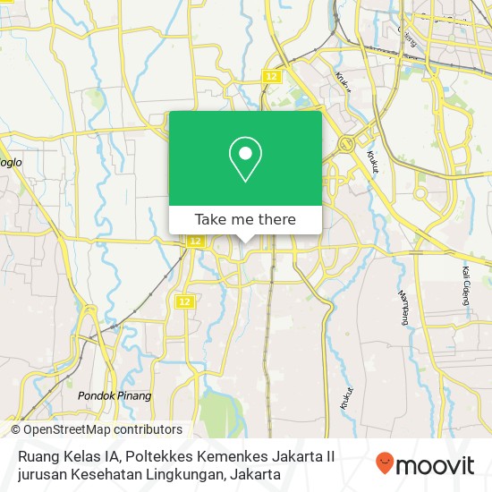 Ruang Kelas IA, Poltekkes Kemenkes Jakarta II jurusan Kesehatan Lingkungan map