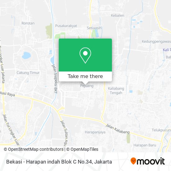 Bekasi - Harapan indah Blok C No.34 map