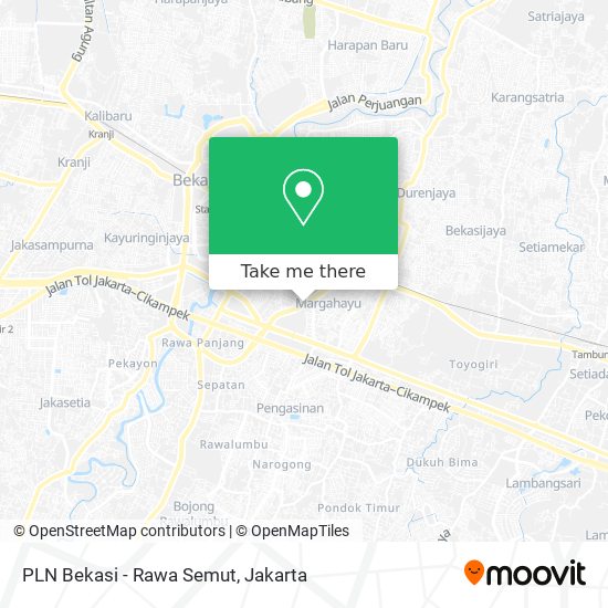 PLN Bekasi - Rawa Semut map