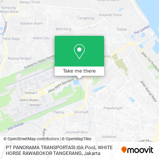 PT PANORAMA TRANSPORTASI.tbk.PooL WHITE HORSE RAWABOKOR TANGERANG map
