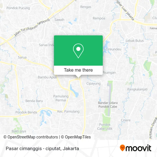 Pasar cimanggis - ciputat map