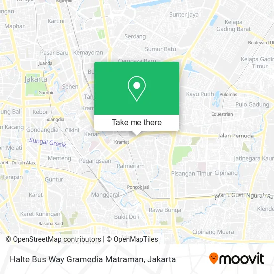 Halte Bus Way Gramedia Matraman map