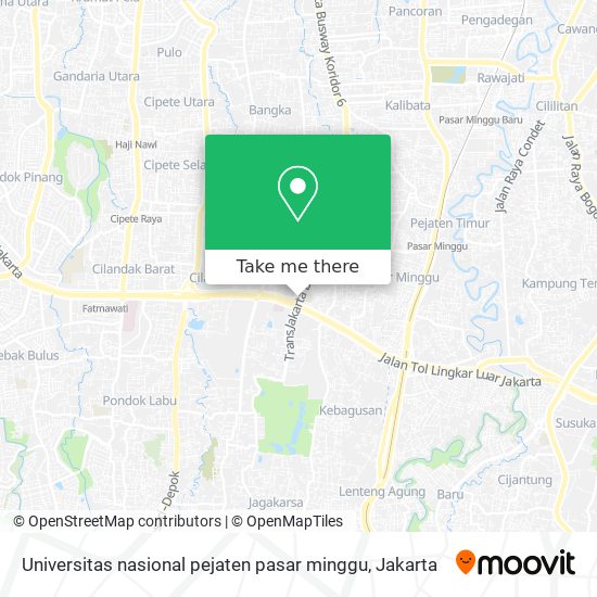 Universitas nasional pejaten pasar minggu map