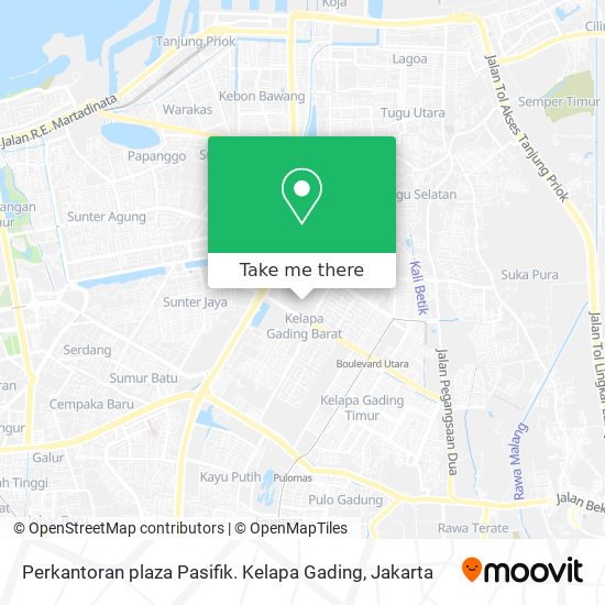 Perkantoran plaza Pasifik. Kelapa Gading map
